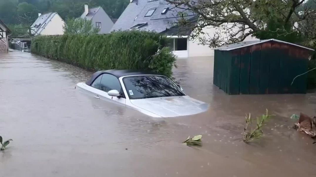 Наводнение в коммуне Сен-Мартен-де-ла-Льё (Нижняя Нормандия, Франция, 12.05.2024).